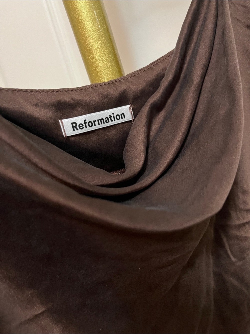 NEW Reformation Silk Cowl Neck Spaghetti strap Top Sz XS